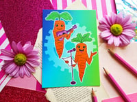 Image 1 of Postcard: Carrots at an Open Mic Night!