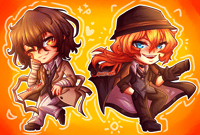 Bungo Stray Dogs Dazai and Chuuya Stickers