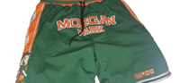 Image 2 of MEN CHICAGO  MORGAN PARK MUSTANGS MESH BASKETBALL SHORTS . FULLY EMBROIDERED 