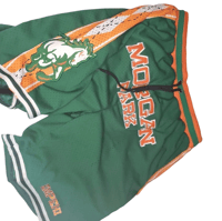 Image 3 of MEN CHICAGO  MORGAN PARK MUSTANGS MESH BASKETBALL SHORTS . FULLY EMBROIDERED 