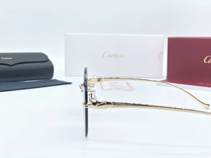 Image of Sunglasses Cartier Panthere Altaica CT0058O-002 Gold with Round Lenses 100% Auth