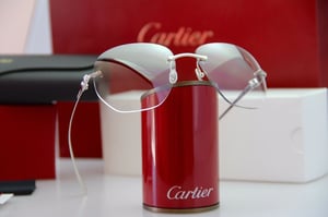 Image of NEW CARTIER Panthere Rimless Eyeglasses Platinum Occhiali Frame Brille Lunettes