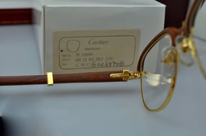 Image of Vintage Cartier MALMAISON Wood Bubinga 90’s Sunglasses Occhiali 56-19 NOS.