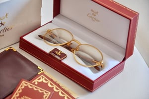 Image of Vintage 90’s Cartier Bagatelle Wood Bubinga Sunglasses Occhiali Brillen lunette