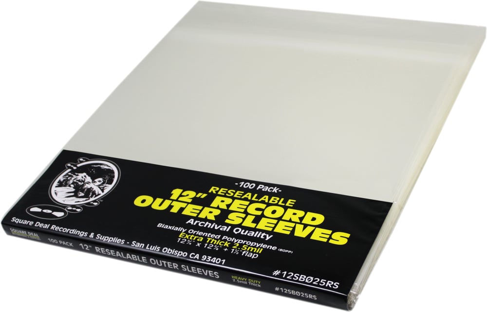 12" Resealable Record Outer Sleeves