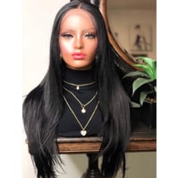 Image 2 of ALISE | LONG STRAIGHT BLACK T PART 360 LACE FRONT WIG