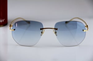 Image of NEW CARTIER Panthere Rimless Sunglasses Golden Occhiali Frame Brille Lunettes