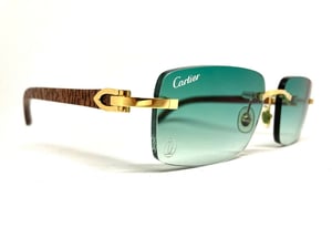 Image of Vintage Cartier Jaipur Tiger Wood Bubinga Sunglasses