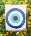 8x10 evil eye painting 