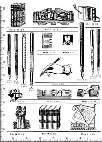Books & Pens Rubber Stamps P60