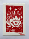 Red frog print 3/5