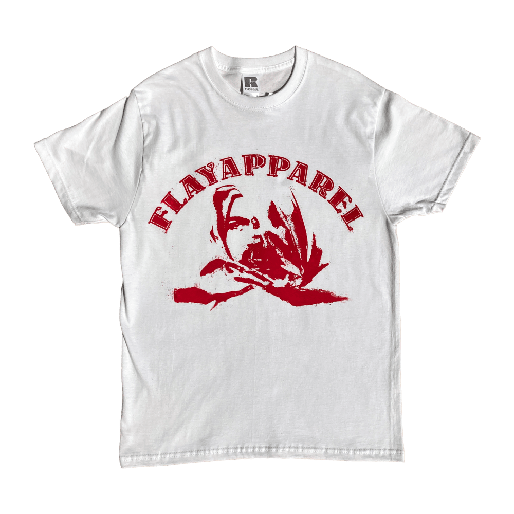 WHITE/RED Excoriate Tee