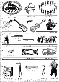 Musical Instrument Rubber Stamps P64