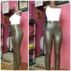 CHOCOLATE BROWN FAUX LEATHER  LEGGING 