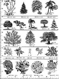 Trees & Roses Rubber Stamps P69