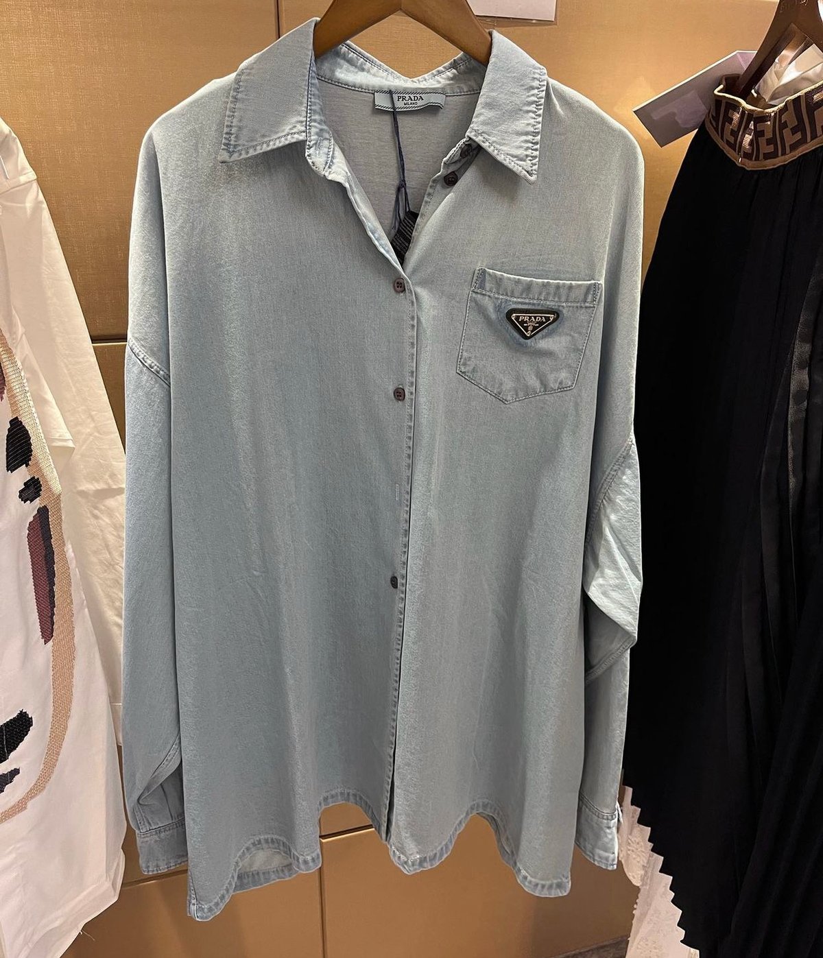 Image of THIS ITEM JUST SOLD 🚫 Prada Light Denim Shirt