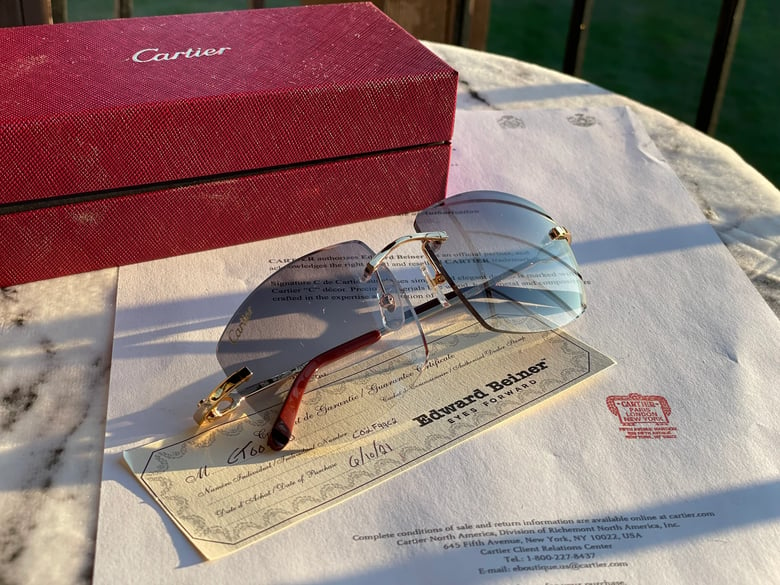 Image of Authentic Cartier C Décor Sunglasses 18k CT0050O 750 Buffalo Buffs