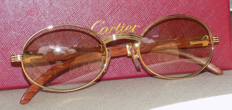 Image of Authentic Cartier Giverny Palisander Rosewood Buffalo C DÃ©cor Sunglasses