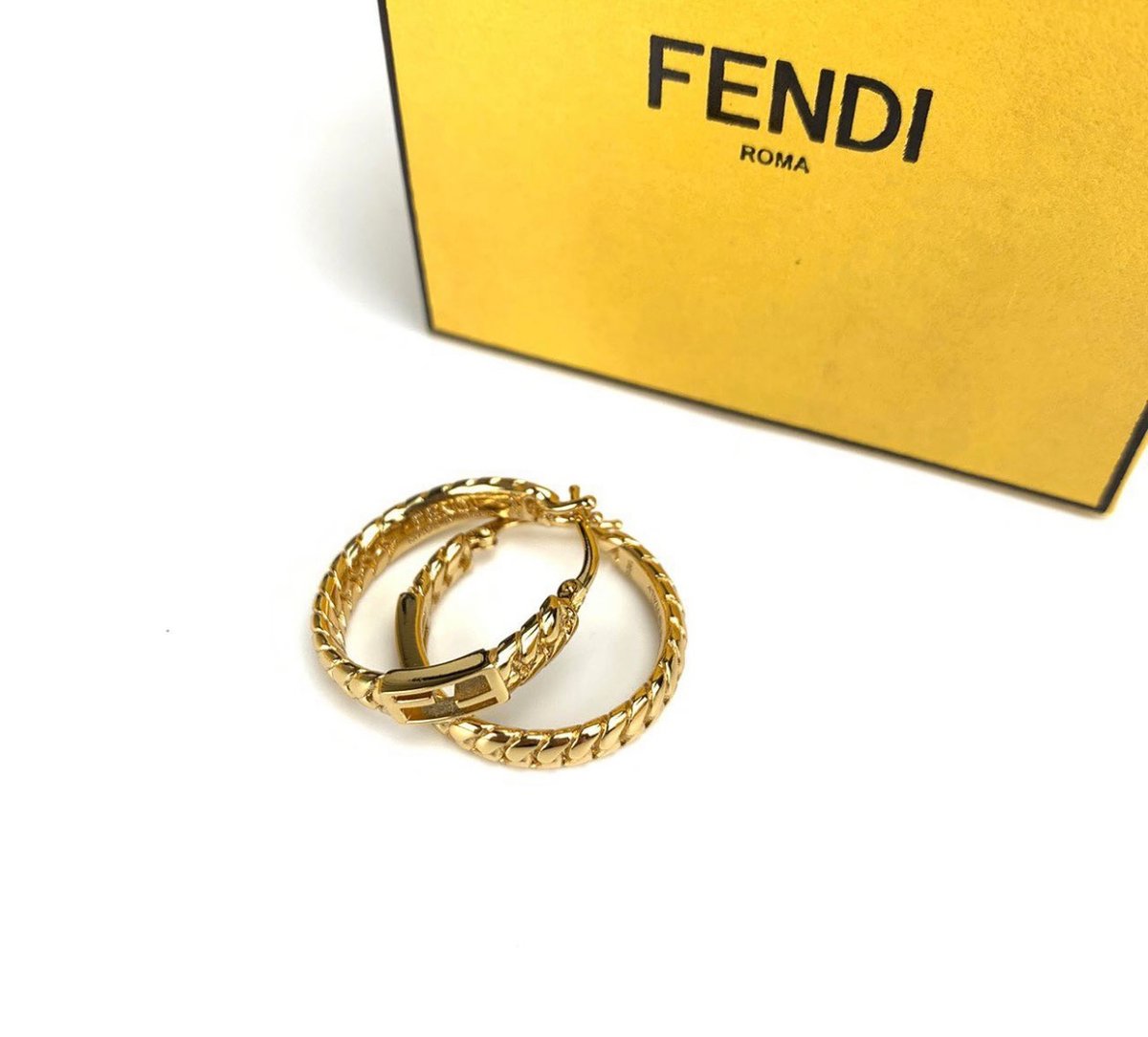 Image of THIS ITEM JUST SOLD ðŸš« Authentic F is for Fendi Hoops