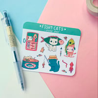 Image 3 of Fishy Cats Mini Sticker Sheet