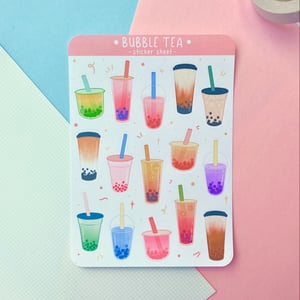 Image of Bubble Tea (Boba) Sticker Sheet