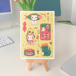 Image of Fishy Cats Art Print