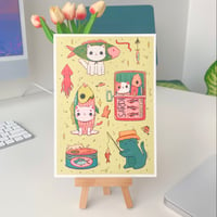 Image 3 of Fishy Cats Art Print