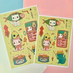 Image of Fishy Cats Art Print