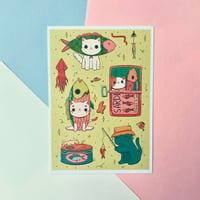 Image 4 of Fishy Cats Art Print