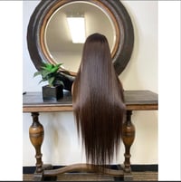 Image 4 of REMI| 40” LONG 13 X 4 NATURAL BROWN WITH HIGHLIGHTS LACE FRONT WIG