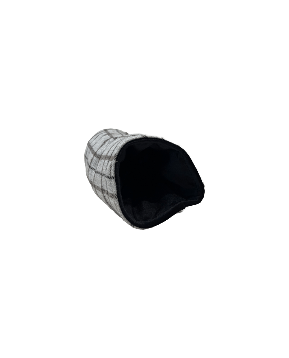 Wool Grey, Brown And Black Check Head Cover