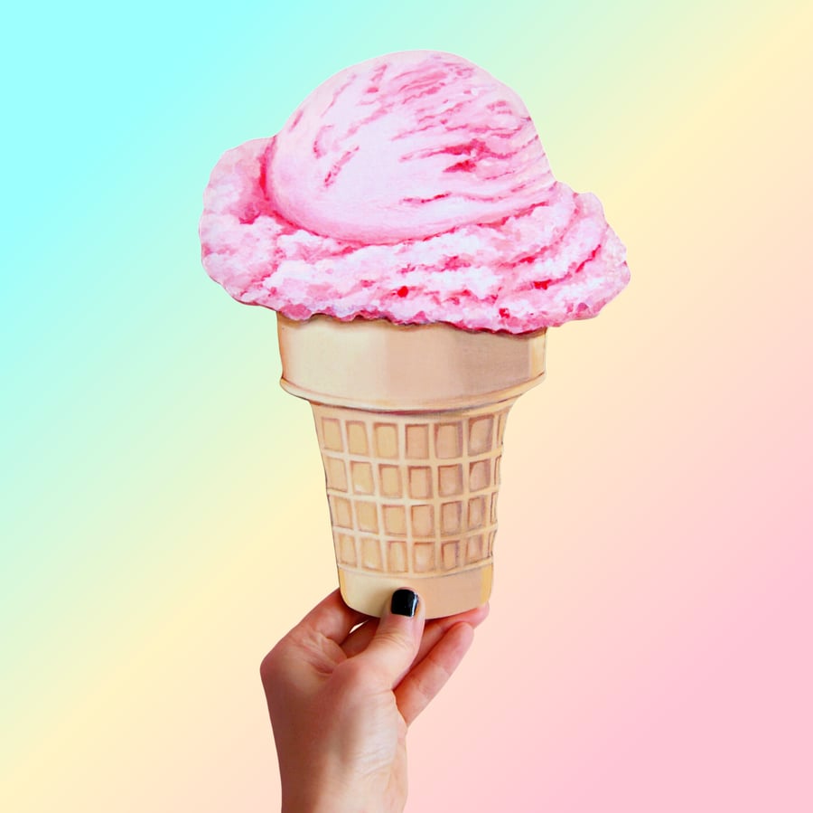 Image of Strawberry ice cream cone plaque 
