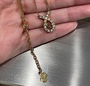 Image of Authentic Vintage DIOR Crystal Logo Necklace 