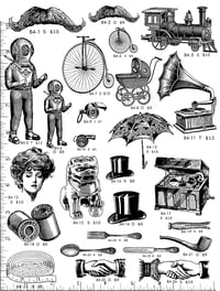 Image 1 of Diver/Gibson Girl/Mustache Rubber Stamps P84