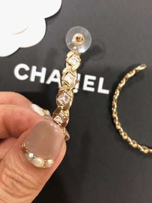 Image of (SOLD OUT 🚫) CHANEL Strass CC Hoop Earrings 