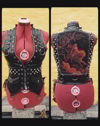 Image 1 of Detailed "Death" vest with lacings