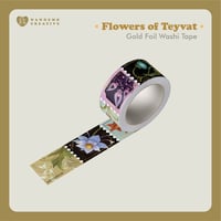 Image 1 of Genshin Impact Flowers of Teyvat Gold Foil Washi Tape