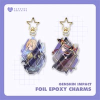 Image 1 of Genshin Impact Dainsleif Scaramouche Foil Epoxy Keychain