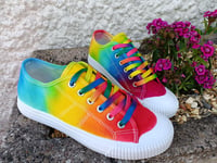 Image 2 of Rainbow canvas shoes