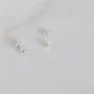 Image of Petite Silver Rock solid silver stud earrings