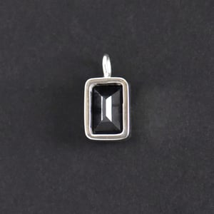 Image of Vietnam Dark Blue Sapphire baguette cut silver necklace