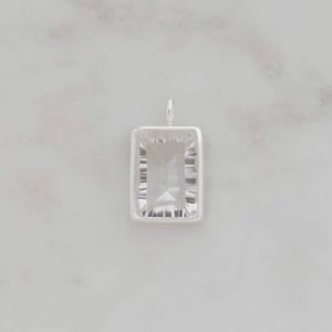 Image of 'Light Catcher' Clear Quartz special faceted cut rectangular shape silver necklace