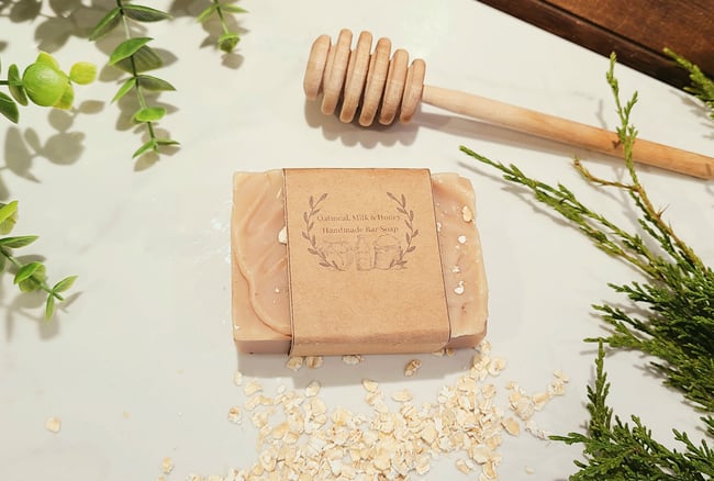 Oatmeal, Milk & Honey  Goats Milk Bar Soap