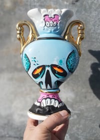Image 1 of Blue skull & Ruffneck Vase
