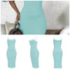 SUMMER MINT BODYCON CAMI SOLID COLOR DRESS 