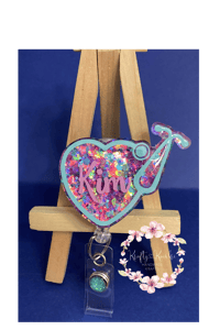 Image 2 of Heart Stethoscope badge reel