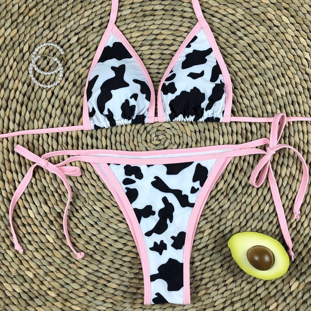 Light Pink Cow Print Swimsuit N C Glam Collection LLC