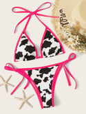 Hot Pink Cow Print Swimsuit
