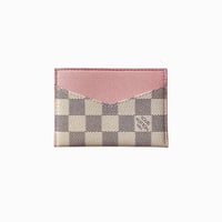 Pink Checkered Louis V Card Holder 