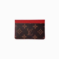 Red/Brown Monogram Louis V Card Holder 